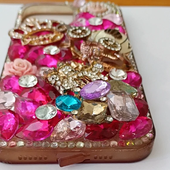 Juicy Couture Pink and Gold Embellished Phone Case - Picture 11 of 14